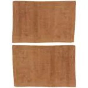 Gold Coast Cotton Art Deco Border Golden Peach Bath Rugs 28" x 18" Set of 2